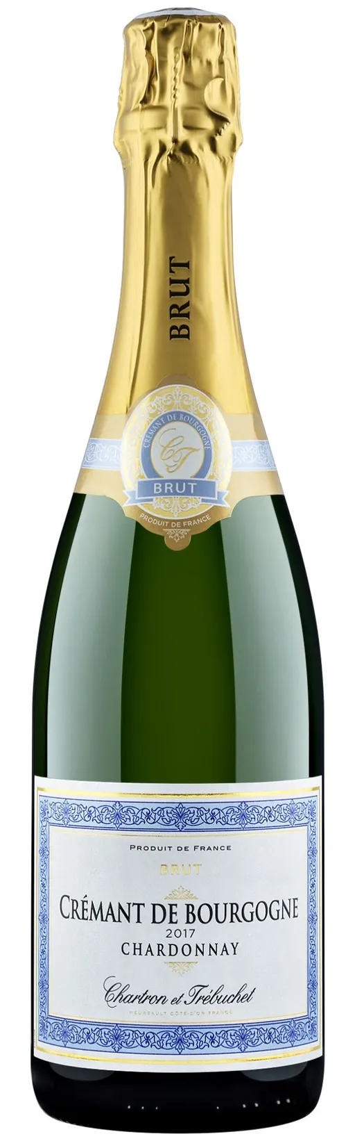 Les Grands Chais de France CHARTRON ET TRÉBUCHET, Blanco, 2017, Crémant de Bourgogne. Imagen de botella