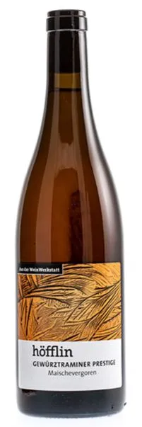 Weingut Höfflin, Gewürztraminer Prestige Maischevergoren, Weiß, 2018, Badischer Landwein. Flaschenabbildung