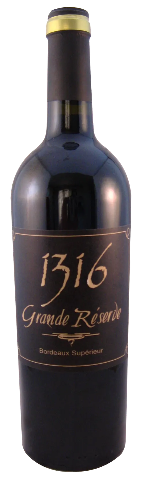 GRANDS CHATEAUX DE FRANCE (SAINT-VINCENT-DE-PERTIGNAS) 1316 Grande Réserve, Rouge, 2014, Bordeaux supérieur. Image de la bouteille