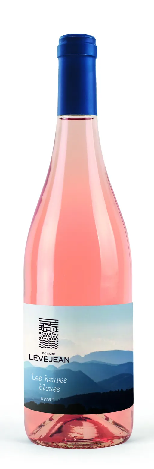 Gaec des Peyrals Domaine Lévéjean, Les Heures Bleues Syrah, Rosato, 2022, Coteaux de Béziers. Immagine della bottiglia