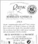 VIGNOBLES GABARD EARL (GALGON) Queynac, Red, 2019, Bordeaux supérieur. Back label