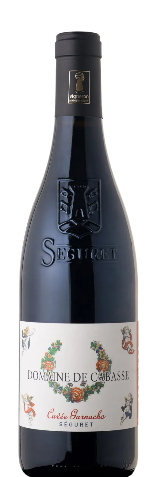 DOMAINE DE CABASSE Séguret Cuvée Garnacho, Rot, 2021, Côtes du Rhône Villages Séguret. Flaschenabbildung