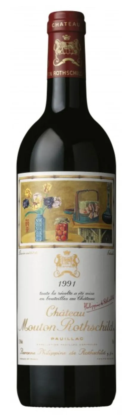 Château Mouton Rothschild, Premier Grand Cru Classé, Rosso, 1991, Pauillac. Immagine della bottiglia