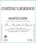 CHATEAU LAGRANGE (SAINT-JULIEN-BEYCHEVELLE) Château Lagrange, Troisième Cru Classé, Rouge, 2018, Saint-Julien. Contre-étiquette