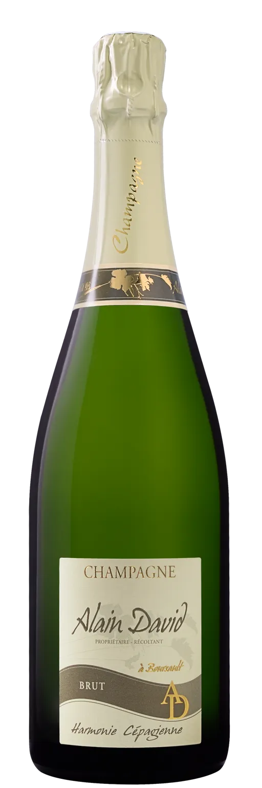 Champagne Alain David Harmonie Cépagienne, Blanc, NV, Champagne. Image de la bouteille