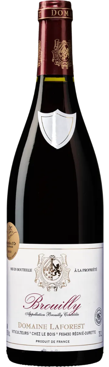 DOMAINE LAFOREST, Rouge, 2021, Brouilly. Image de la bouteille