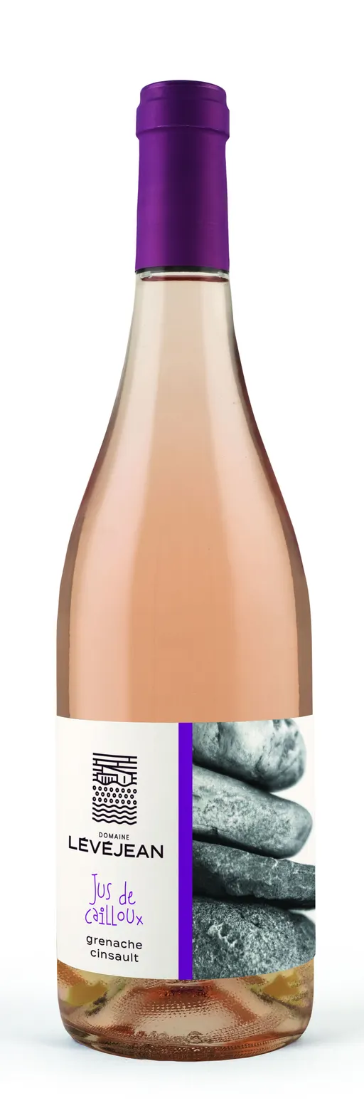 Gaec des Peyrals Domaine Lévéjean, Jus de Cailloux Grenache Cinsault, Rosé, 2022, Pays d'Oc. Bottle image