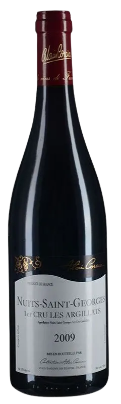 PRESTIGE DES GRANDS VINS DE FRANCE (MERCUREY) Alain Corcia, Les Argillas, Rouge, 2009, Nuits-Saint-Georges premier cru. Image de la bouteille
