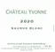 Château Yvonne, Bianco, 2019, Saumur. Etichetta frontale