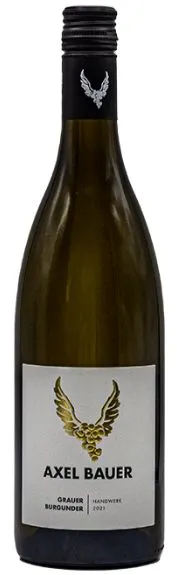 Axel Bauer, Grauer Burgunder Handwerk, Bianco, 2021, Badischer Landwein. Immagine della bottiglia