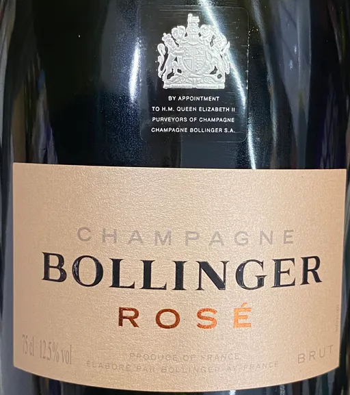 CHAMPAGNE BOLLINGER (AY-CHAMPAGNE) Bollinger, Rosato, NV, Champagne. Etichetta frontale