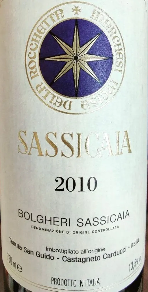 Tenuta San Guido Sassicaia, Red, 2010, Bolgheri Sassicaia. Front label