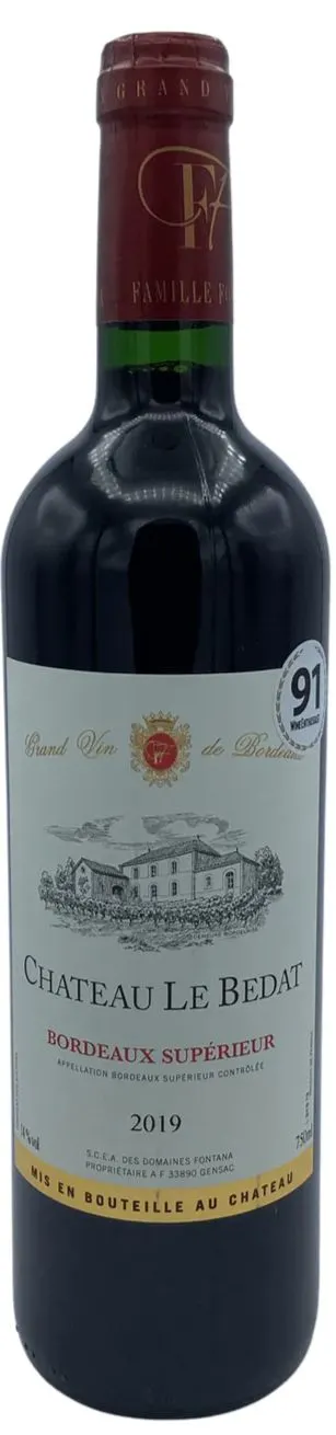 SCEA DES DOMAINES FONTANA (GENSAC) Château Le Bédat, Red, 2019, Bordeaux supérieur. Bottle image