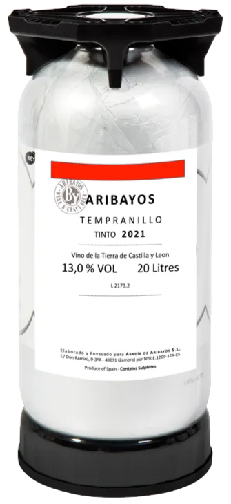 Abadia de Aribayos Aribayos, Wine on Tap Tempranillo, Tinto, 2021, Castilla y León. Imagen de botella