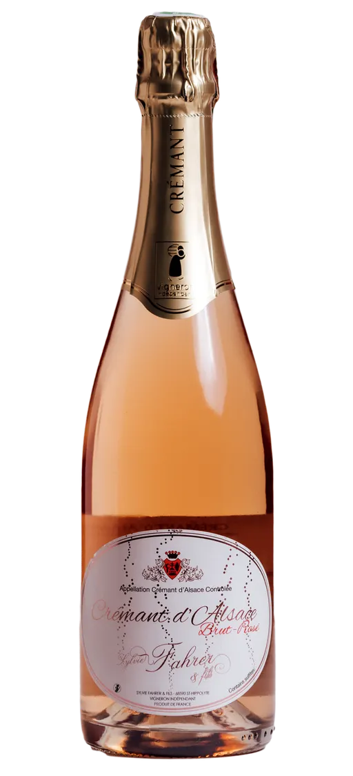 SYLVIE FAHRER Domaine Sylvie Fahrer & Fils, Rosé, NV, Crémant d’Alsace. Image de la bouteille