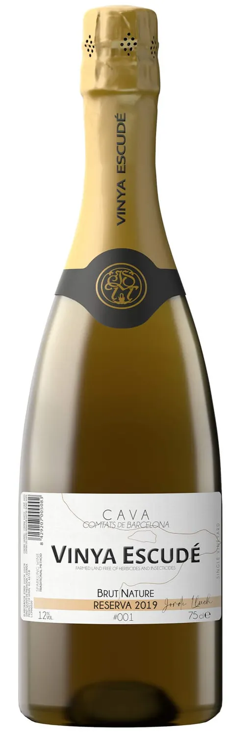 Vinya Escude, Reserva, Blanco, 2019, Cava. Imagen de botella