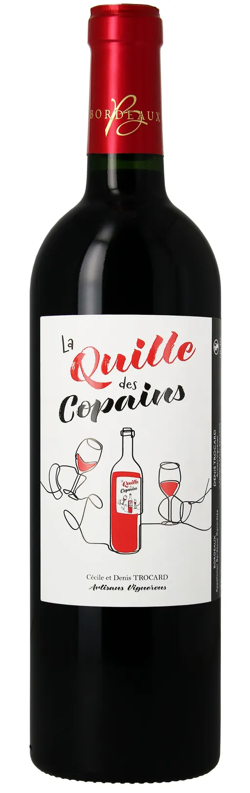 Château Labory La Quille des Copains, Rosso, 2020, Bordeaux. Immagine della bottiglia