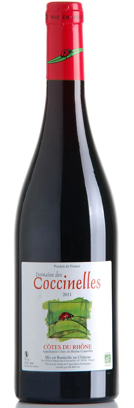 CHATEAU DES COCCINELLES (DOMAZAN) Domaine Des Coccinelles, Rouge, 2021, Côtes du Rhône. Image de la bouteille
