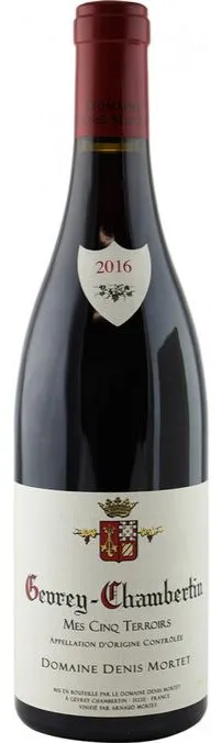 Domaine Denis Mortet Mes cinq terroirs, Rosso, 2016, Gevrey-Chambertin. Immagine della bottiglia