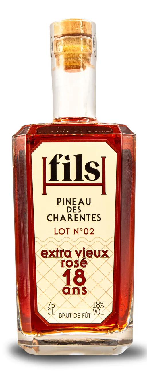 H Fils Pineau H Fils, Extra Vieux Rosé 18 ans d'âge / 100% Merlot, Rosé, NV, Pineau des Charentes. Image de la bouteille
