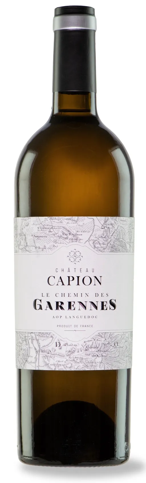 Château Capion Le Chemin des Garennes, Blanc, 2016, Languedoc. Image de la bouteille