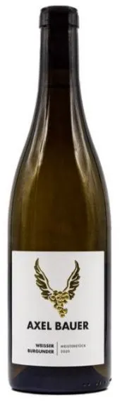 Axel Bauer, Weisser Burgunder Meisterstück, Bianco, 2020, Badischer Landwein. Immagine della bottiglia
