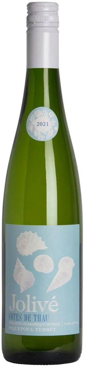 Les Vignerons de Florensac Jolive, Bianco, 2021, Côtes de Thau. Immagine della bottiglia