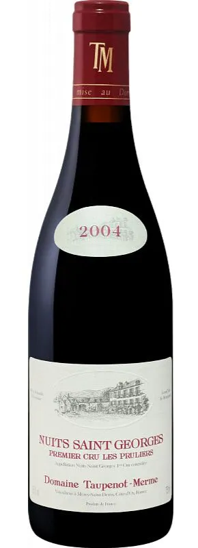 Domaine Taupenot-Merme, Rouge, 2004, Nuits-Saint-Georges premier cru Les Pruliers. Image de la bouteille