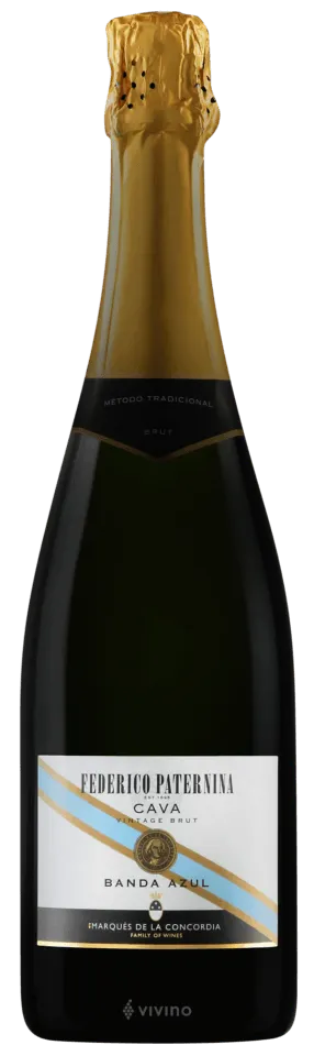 Viandas Hacienda Zorita Federico Paternina Banda Azul Brut, Weiß, 2019, Cava. Flaschenabbildung
