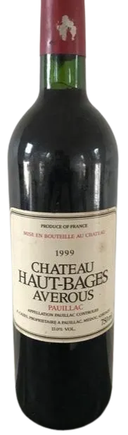 CHATEAU LYNCH BAGES Chateau Haut-Bages Averous, Rouge, 1999, Pauillac. Image de la bouteille
