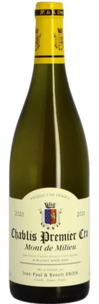 Domaine Jean-Paul & Benoit Droin Jean-Paul & Benoit Droin, White, 2020, Chablis premier cru Mont de Milieu. Bottle image