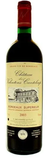 EARL MEYNARD (SAINT-LOUBES) Château Valentons Canteloup, Rot, 2015, Bordeaux supérieur. Flaschenabbildung