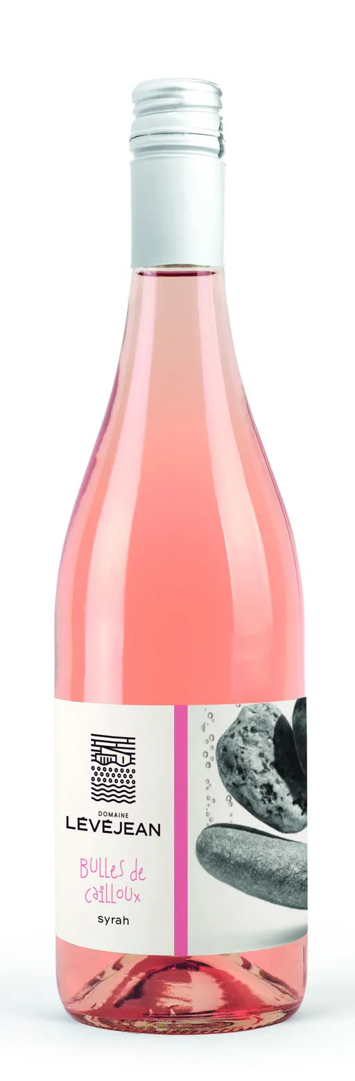 Gaec des Peyrals Domaine Lévéjean, Bulles de Cailloux, Rosato, 2022, Pays d'Oc. Immagine della bottiglia