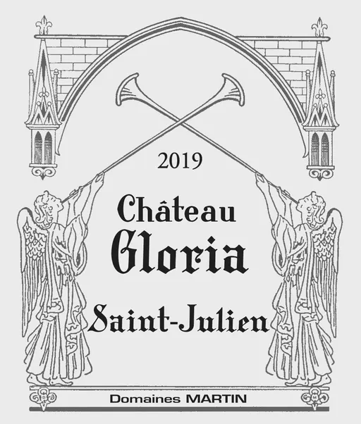 DOMAINES HENRI MARTIN (SAINT-JULIEN-BEYCHEVELLE) Château Gloria, Rot, 2019, Saint-Julien. Das vordere Etikett