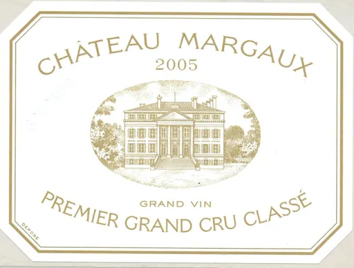 SCA CHATEAU MARGAUX Château Margaux, Premier Grand Cru Classé, Tinto, 2005, Margaux. Etiqueta frontal