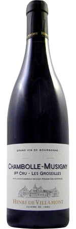 HENRI DE VILLAMONT SAS Henri de Villamont, Rosso, 2018, Chambolle-Musigny premier cru Les Groseilles. Immagine della bottiglia