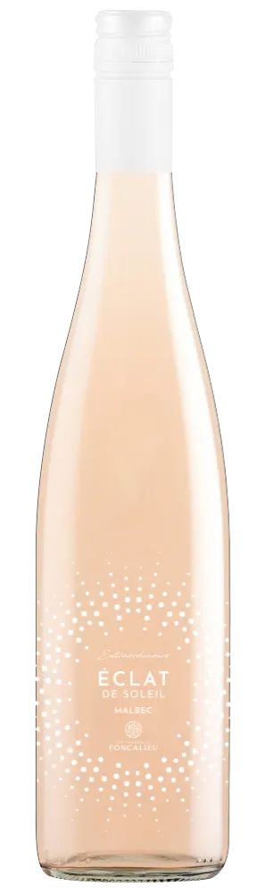 LES VIGNOBLES FONCALIEU - LES VIGNERONS DE PUISSERGUIER Éclat de Soleil, Rosé, 2021, Pays d'Oc. Image de la bouteille