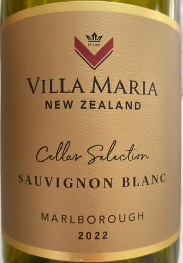 Villa Maria Cellar Selection, Sauvignon Blanc, White, 2022, Marlborough. Front label