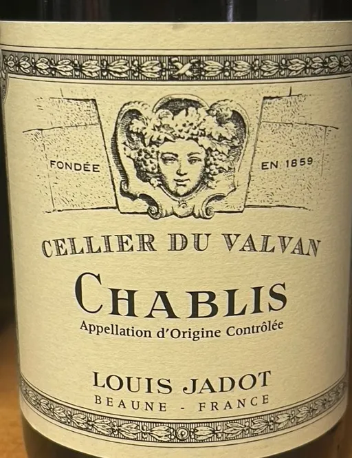 SOC CIV DOMAINE HERITIERS LOUIS JADOT Cellier du Valvan, Blanco, 2021, Chablis. Etiqueta frontal