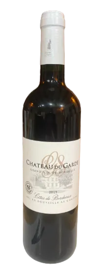 EARL SUBRA Chateau du Garde, Rosso, 2019, Côtes de Bordeaux. Immagine della bottiglia