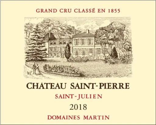 CHATEAU SAINT-PIERRE (LES ARCS) Château Saint-Pierre, Quatrième Cru Classé, Red, 2018, Saint-Julien. Front label