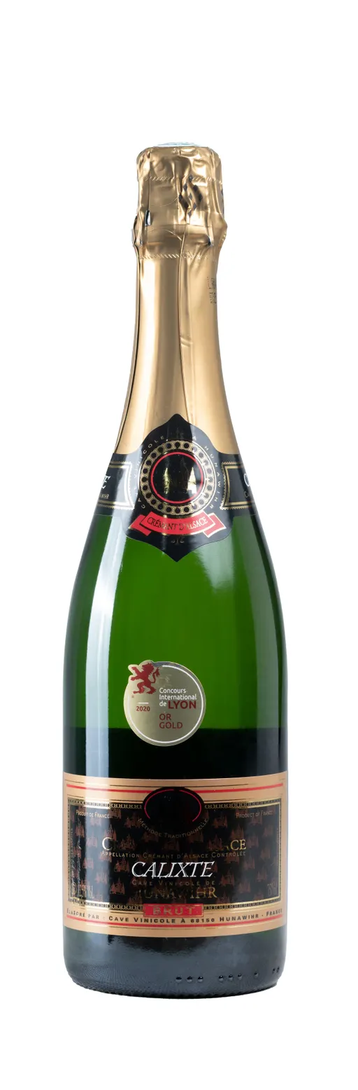 Cave Vinicole De Hunawihr Calixte, Blanc, 2020, Crémant d’Alsace. Image de la bouteille