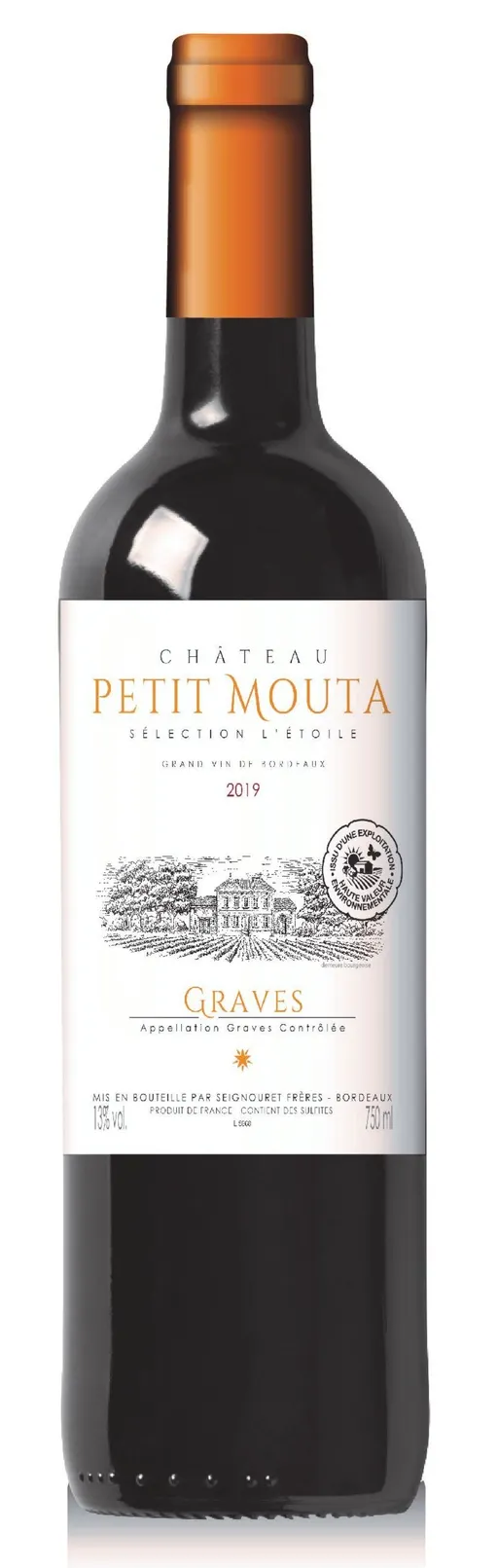 DOMAINES LATRILLE (MAZERES) Château Petit Mouta - Sélection l'Etoile, Red, 2019, Graves. Bottle image