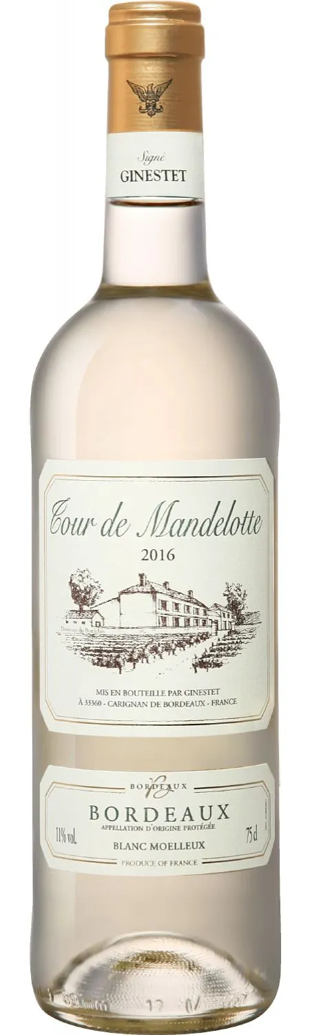 MAISON GINESTET SA (CARIGNAN-DE-BORDEAUX) Cour De Mandelotte, White, 2016, Bordeaux. Bottle image