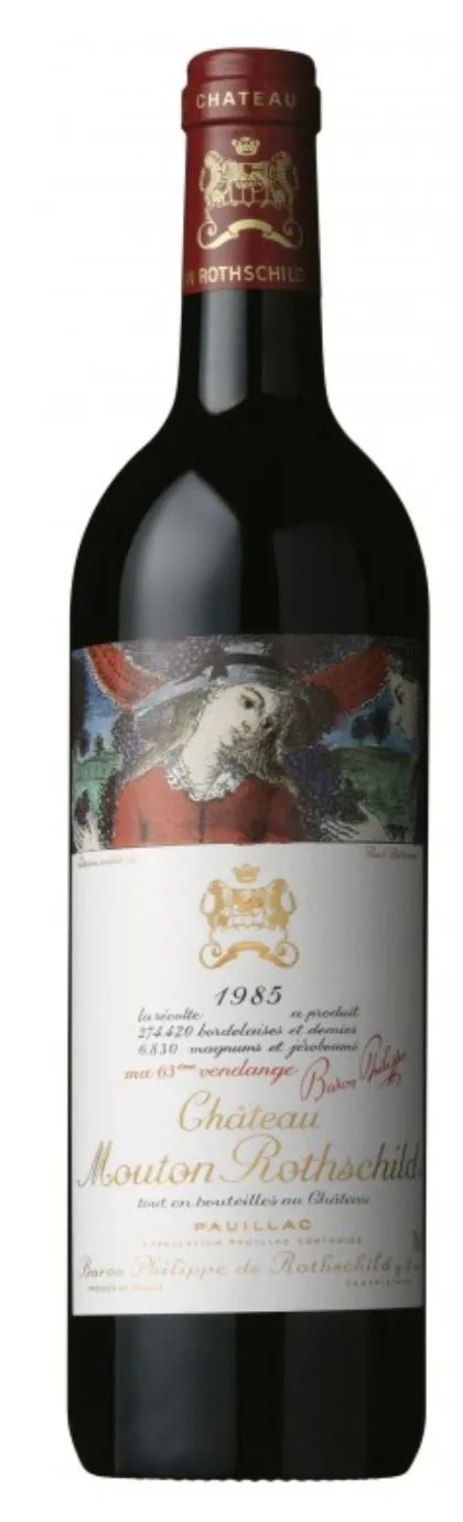 Château Mouton Rothschild, Premier Grand Cru Classé, Rosso, 1985, Pauillac. Immagine della bottiglia