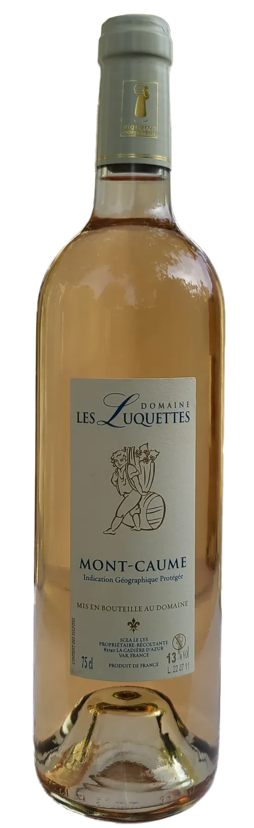 LE LYS (LA CADIERE D'AZUR) Domaine Les Luquettes, Rosé, NV, Mont Caume. Bottle image