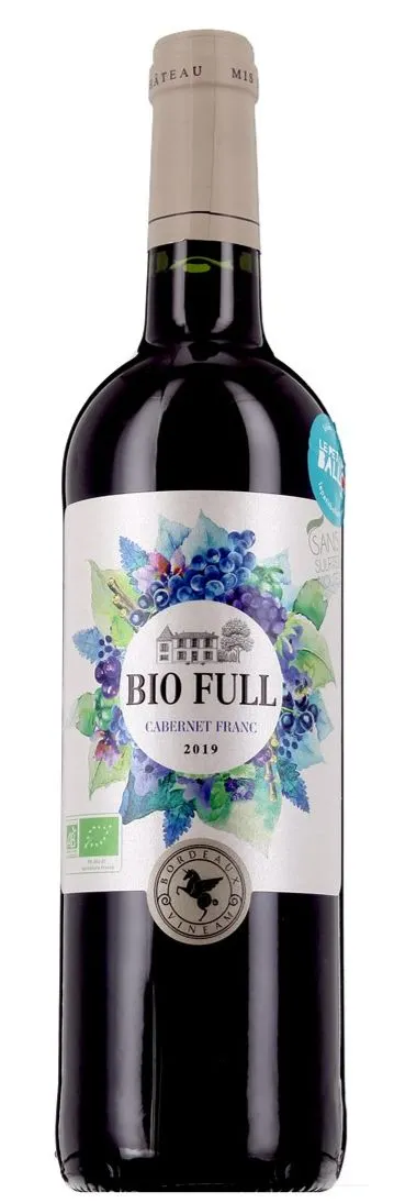 BORDEAUX VINEAM VIGNOBLES (SAINT-MAGNE-DE-CASTILLON) Bio Full, CABERNET FRANC, Red, 2019, Côtes de Bordeaux Castillon. Bottle image