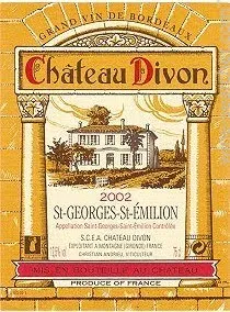 SCEA CHATEAU DIVON CHATEAU DIVON, Red, 2002, Saint-Georges-Saint-Emilion. Front label