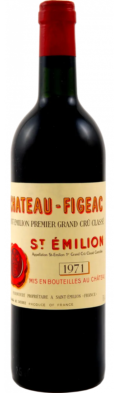 SCEA FAMILLE MANONCOURT (SAINT-EMILION) CHATEAU FIGEAC, Premier Grand Cru Classé, Rouge, 1971, Saint-Emilion grand cru. Image de la bouteille