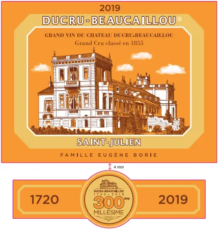 DUCRU BEAUCAILLOU SA (LISTRAC-MEDOC) Château Ducru-Beaucaillou, Deuxième Cru Classé, Red, 2019, Saint-Julien. Front label